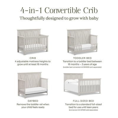 Monogram Emory Farmhouse 4 in 1 Convertible Crib