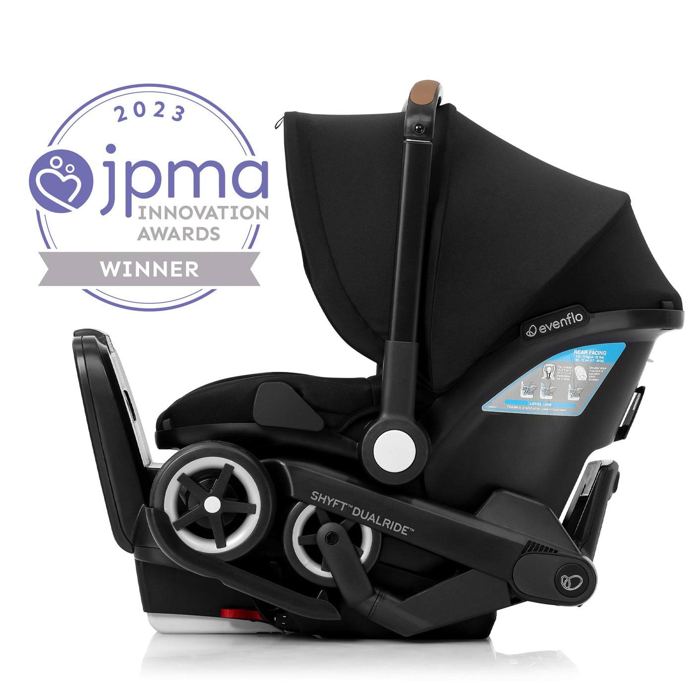 Evenflo Shyft DualRide Infant Car Seat Stroller Combo with Carryall Storage