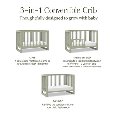 Namesake Nantucket 3 in 1 Convertible Crib With Toddler Bed Conversion Kit