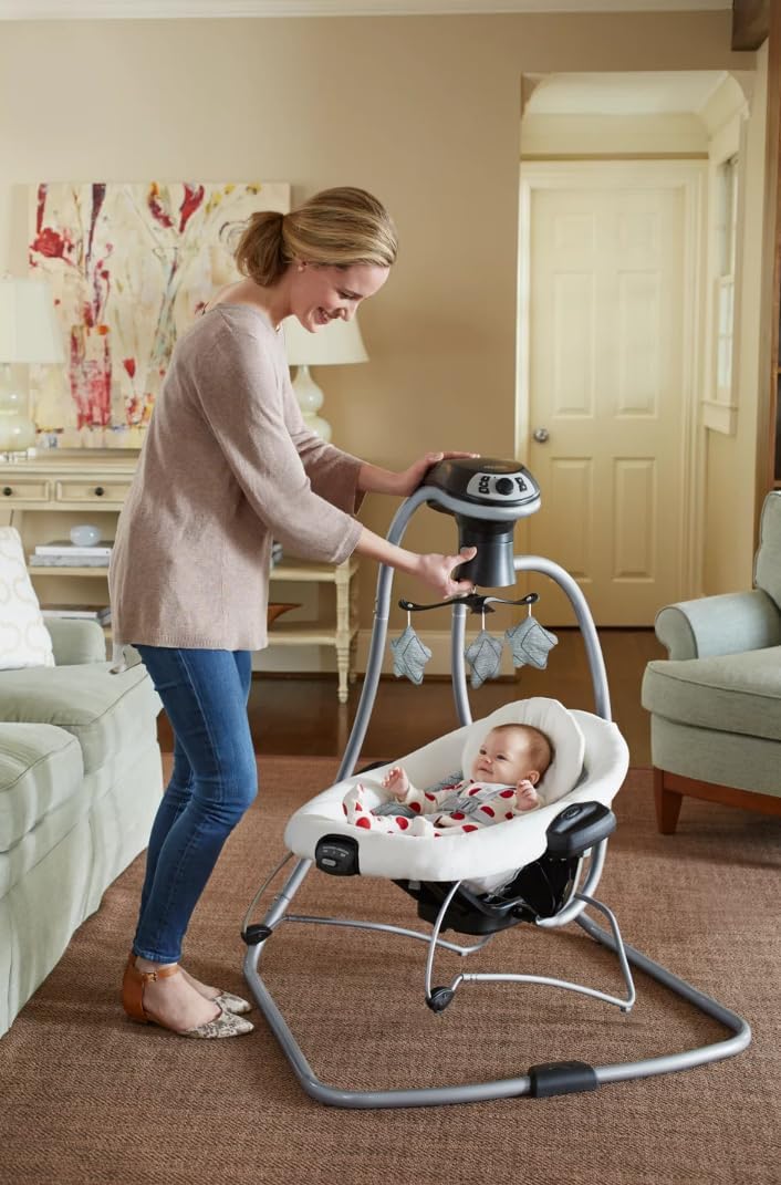 Graco Duetconnect Lx Swing And Bouncer Assembly Graco DuetConnect Swing & Bouncer LX with Multi-Direction Asher