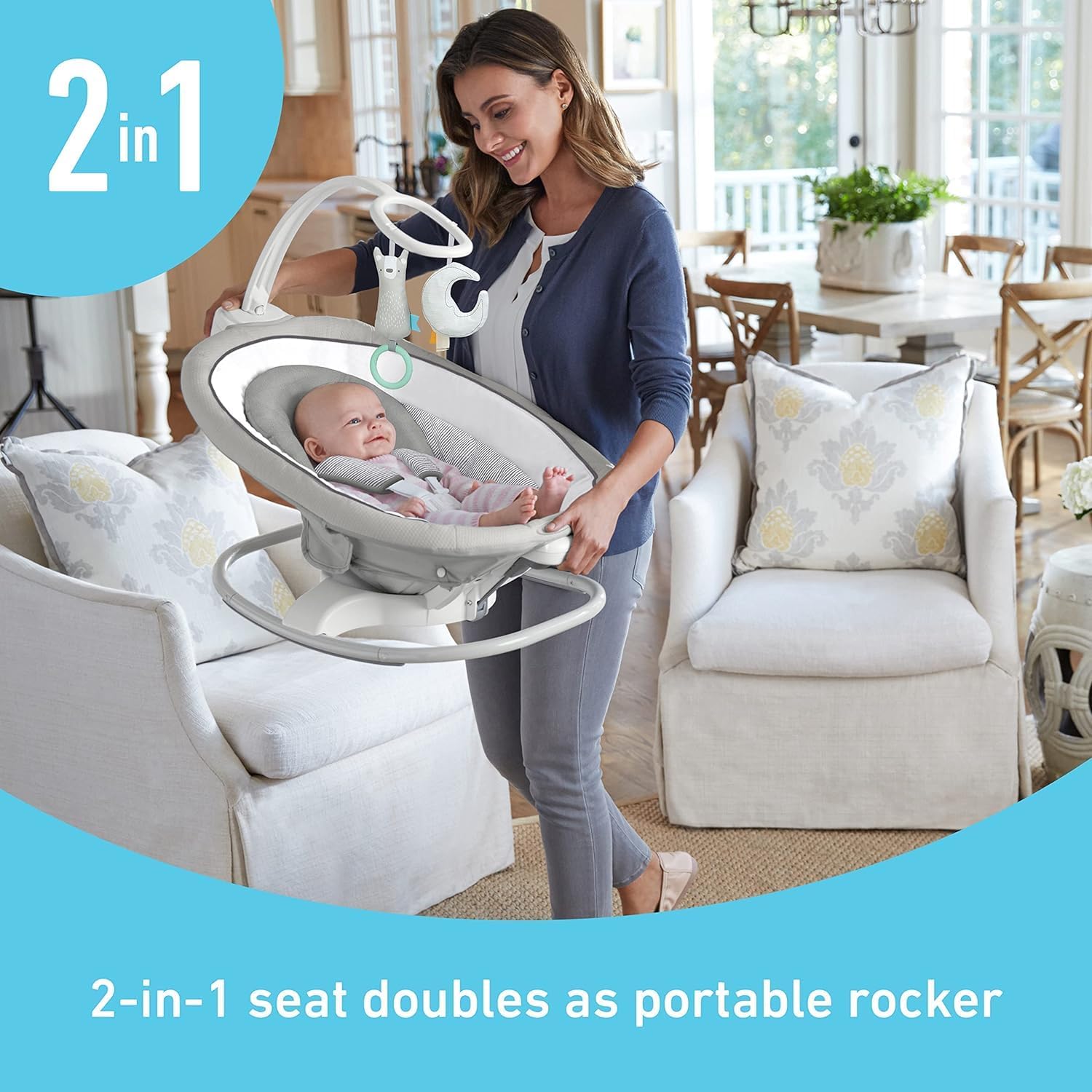 Graco Sense2Soothe 2 in 1 Baby Swing and Portable Rocker with Cry Dete piccolinobaby