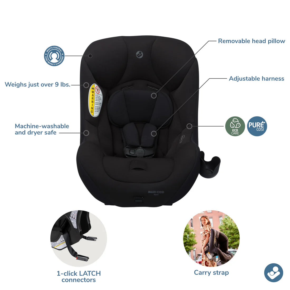 Maxi Cosi Romi 2 in 1 Convertible Car Seat in Black