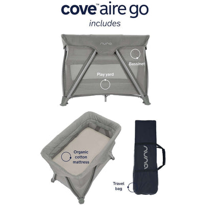 Nuna Cove Aire Go Playard + Bassinet in Frost