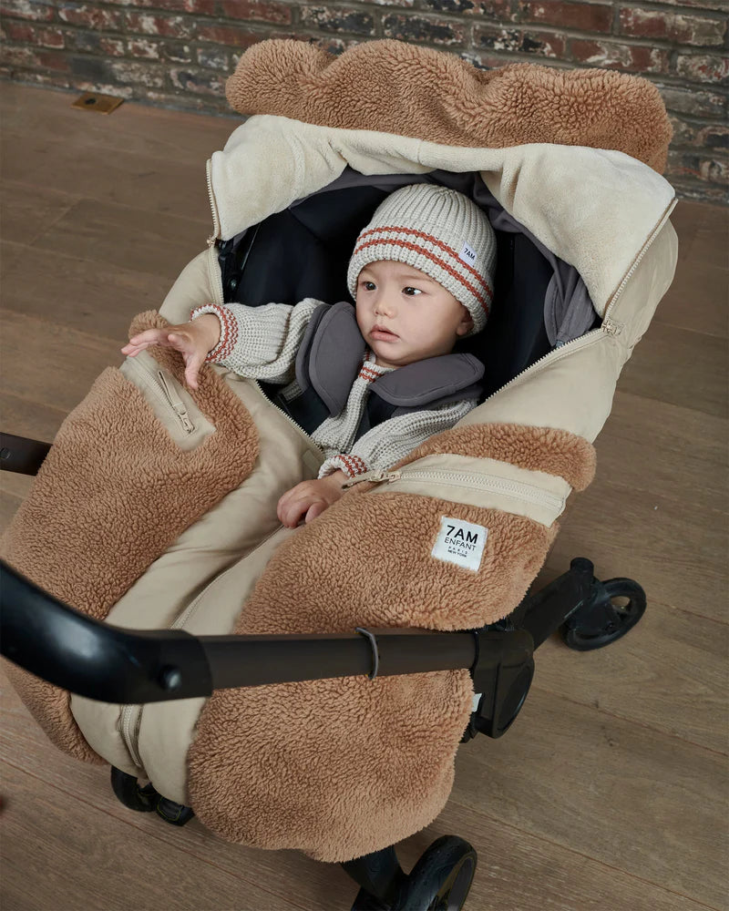 7AM Car Seat Cover Cocoon - Cappuccino Appliqué