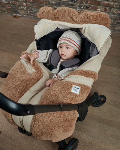 7AM Car Seat Cover Cocoon - Cappuccino Appliqué