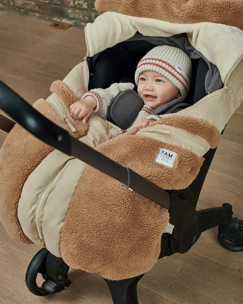 7AM Car Seat Cover Cocoon - Cappuccino Appliqué