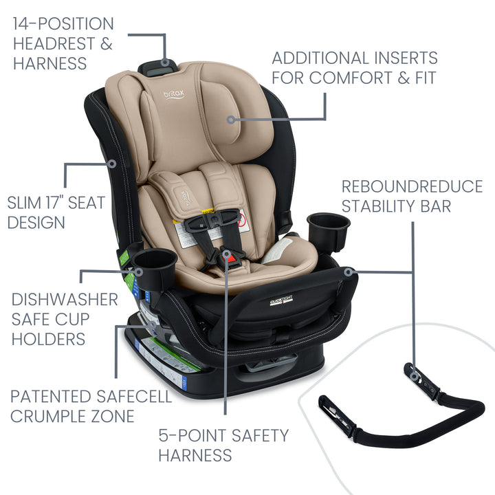 Britax Poplar S Convertible Car Seat Cowmooflage