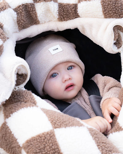 7AM Car Seat Cocoon Checker Berber 0-12M