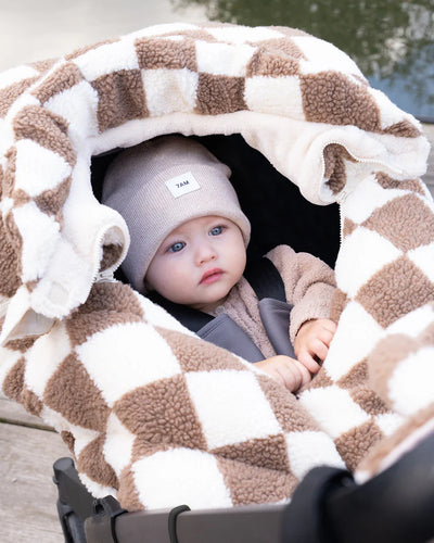 7AM Car Seat Cocoon Checker Berber 0-12M