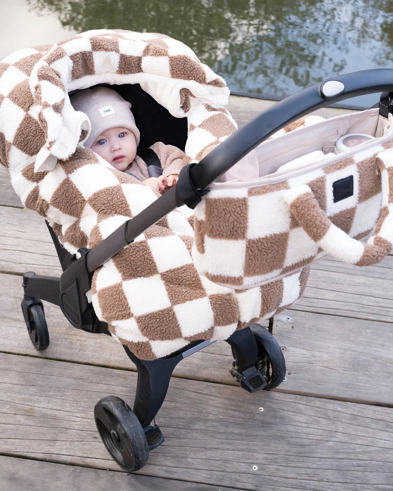 7AM Car Seat Cocoon Checker Berber 0-12M