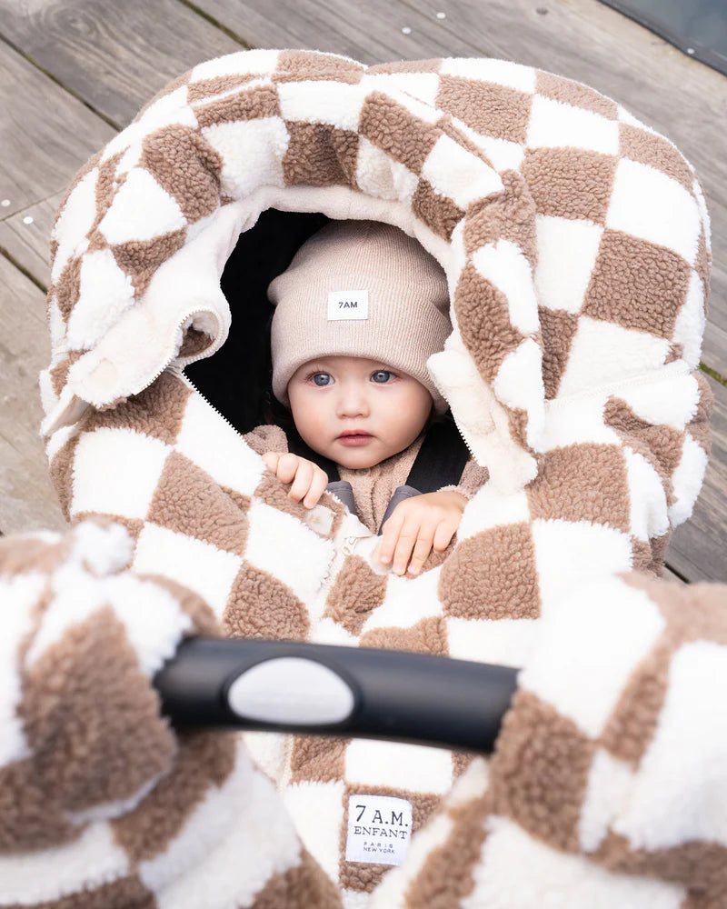 7AM Car Seat Cocoon Checker Berber 0-12M
