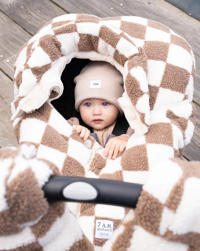 7AM Car Seat Cocoon Checker Berber 0-12M