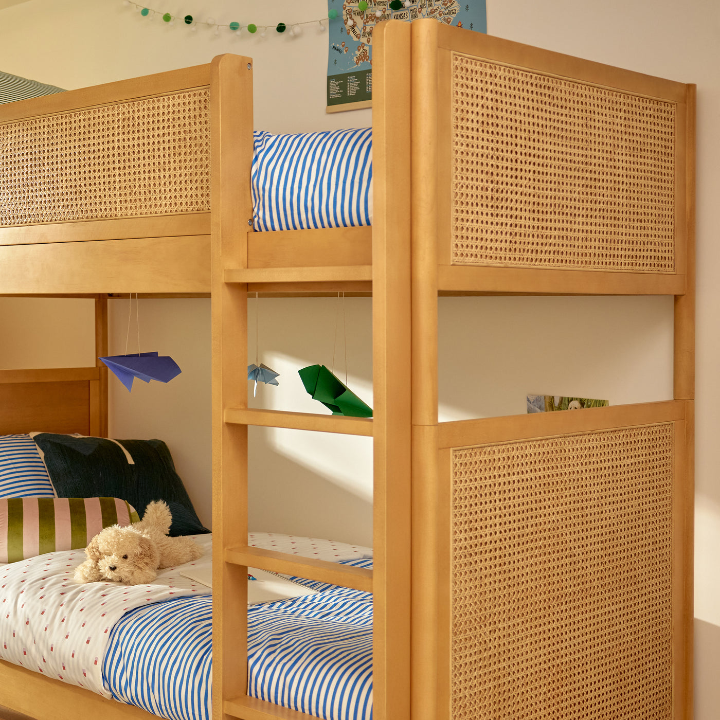 Blkids Bondi Cane Convertible Bunk Bed in Honey