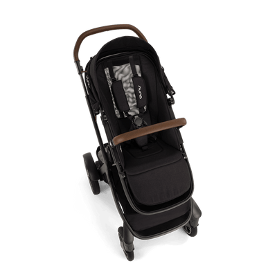 Nuna DEMI Next + Rider Board and PIPA urbn Travel System in Caviar