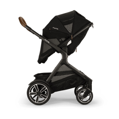 Nuna DEMI Next + Rider Board and PIPA urbn Travel System in Caviar