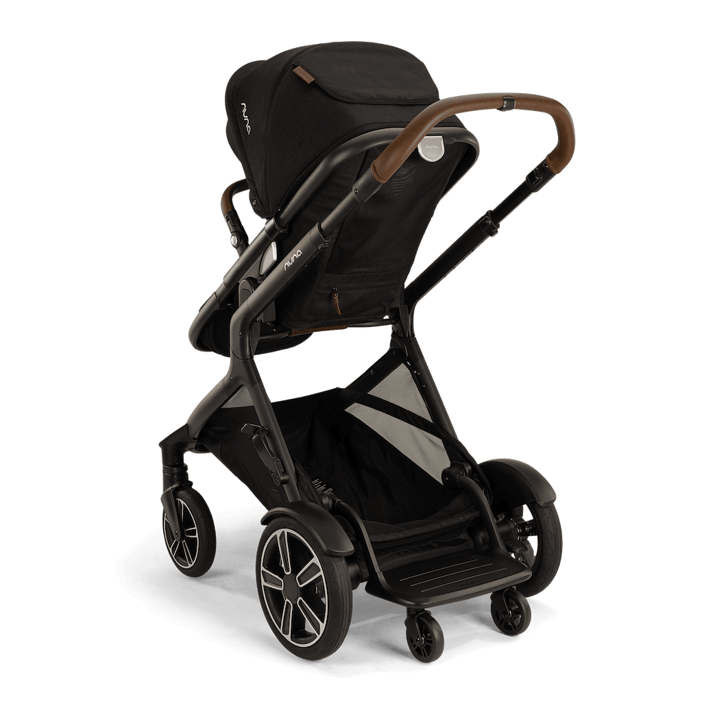 Nuna DEMI Next + Rider Board and PIPA urbn Travel System in Caviar