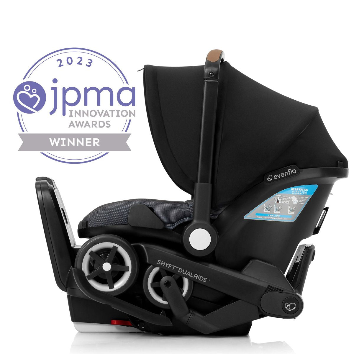 Evenflo Shyft DualRide Infant Car Seat Stroller Combo with Carryall Storage