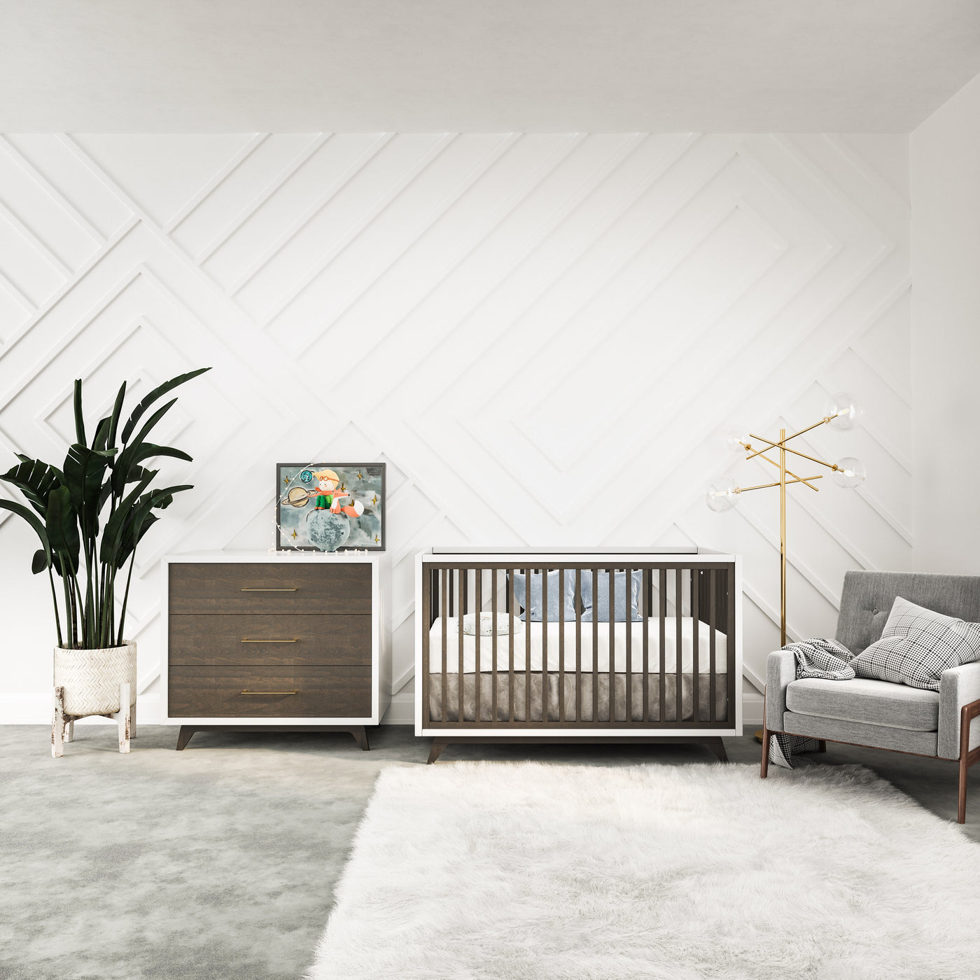 Romina Uptown Essentials Crib and Dresser Bundle