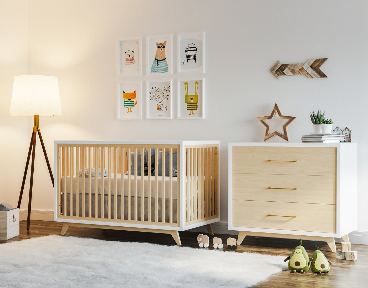 Romina Uptown Essentials Crib and Dresser Bundle