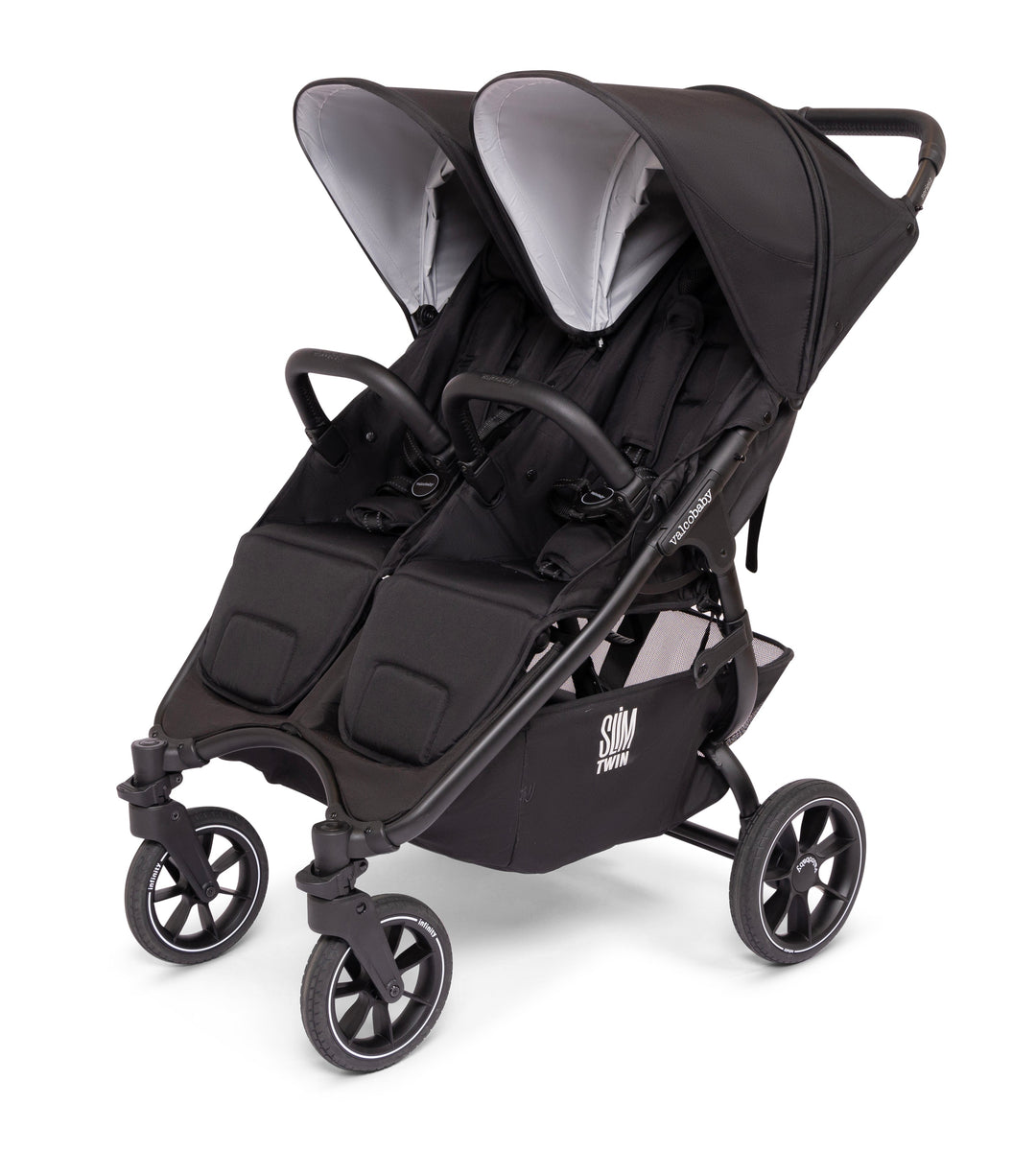 Valco Baby Slim Twin S2 Double Stroller in Pitch Black – piccolinobaby