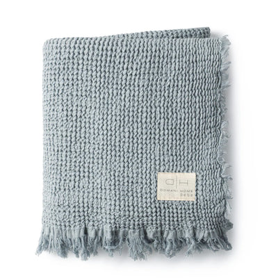 Domani Home Waffle Muslin Baby Blanket in Blue