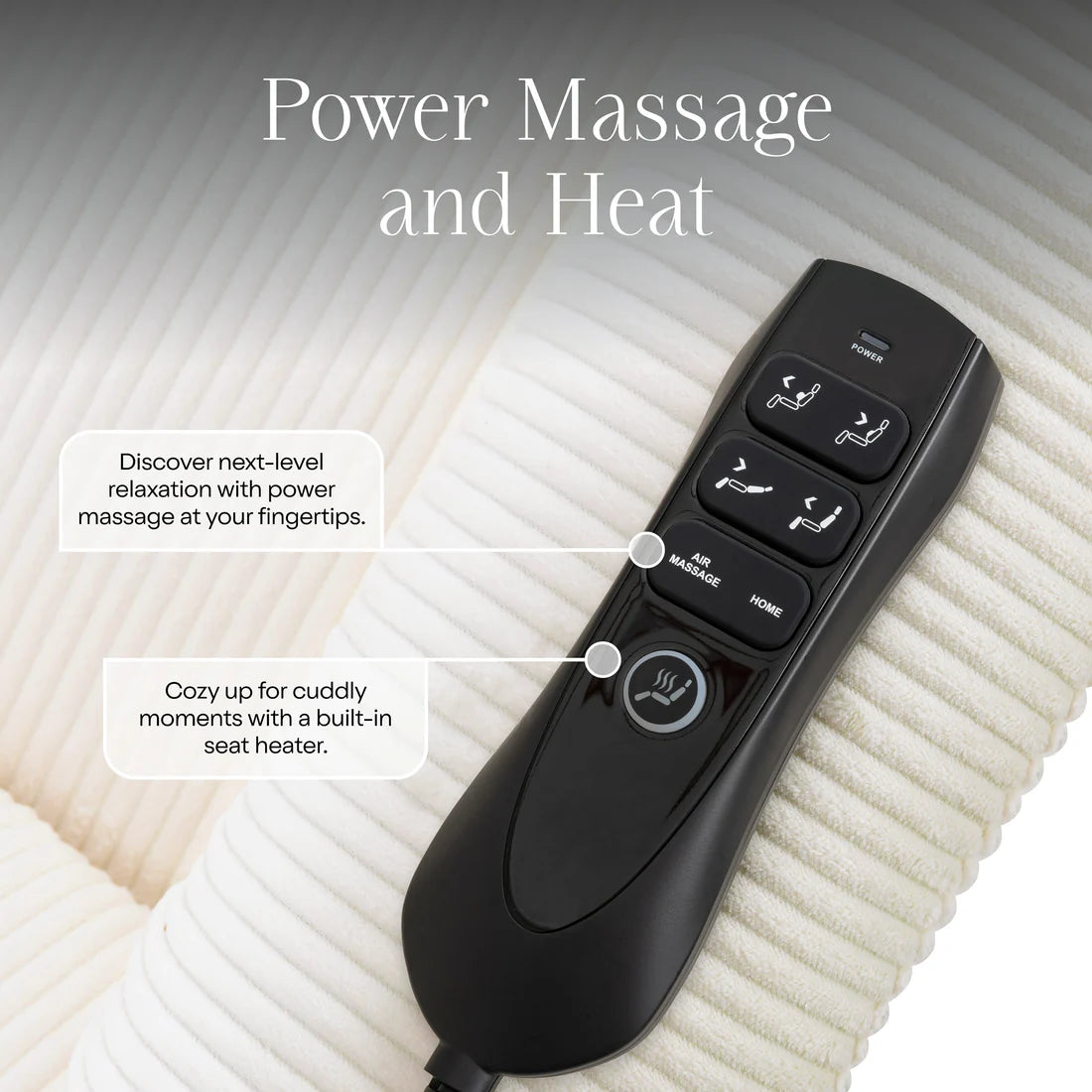 Monogram Willa Deluxe Power Glider Recliner w/Heat & Massage