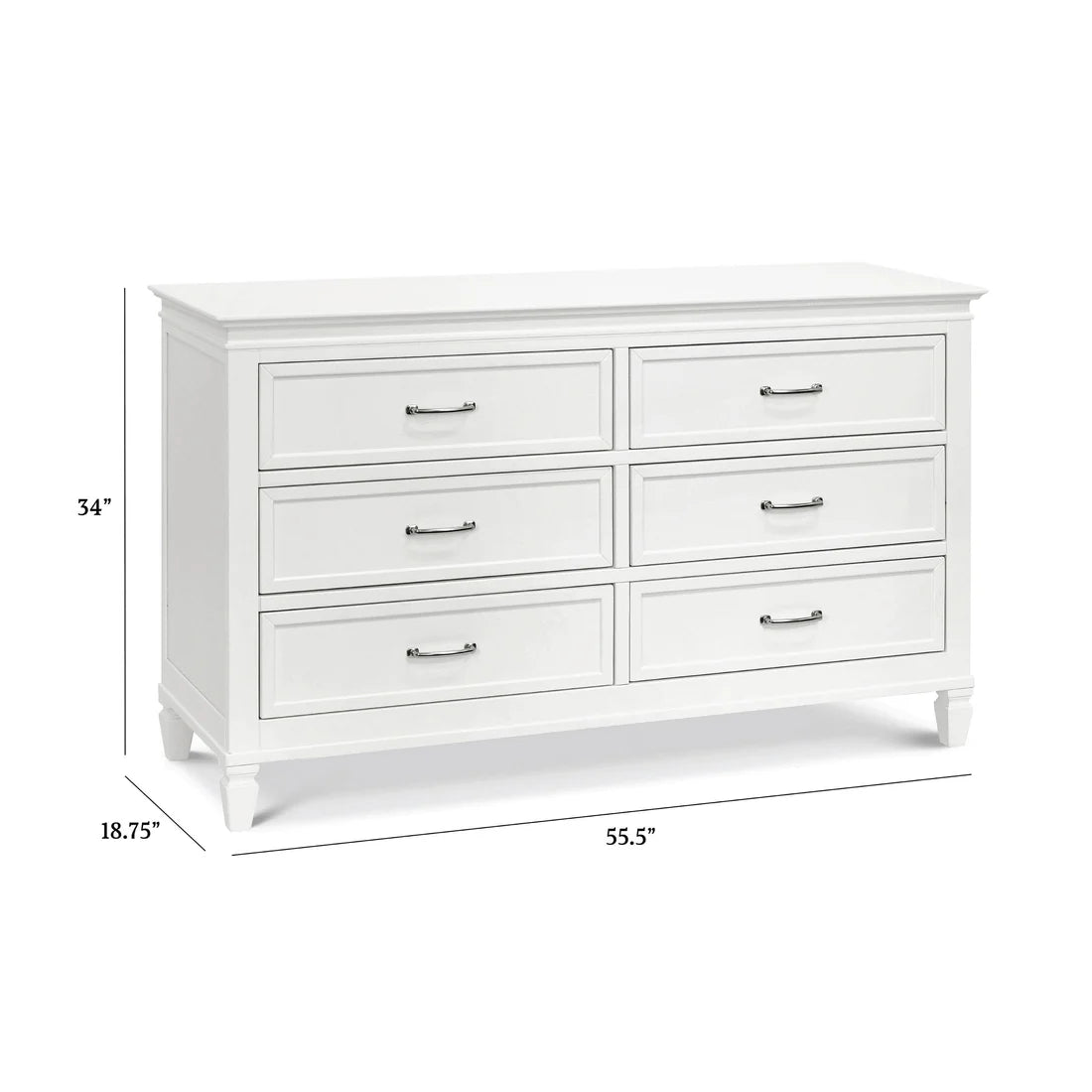 Darlington 6 Drawer Dresser in Warm White