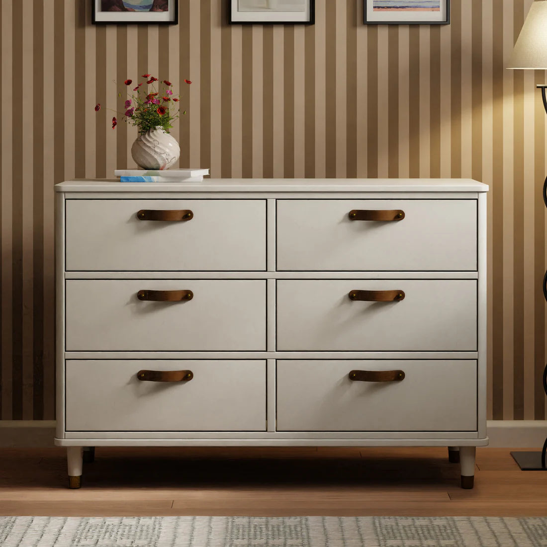 Tanner 6 Drawer Dresser in Warm White