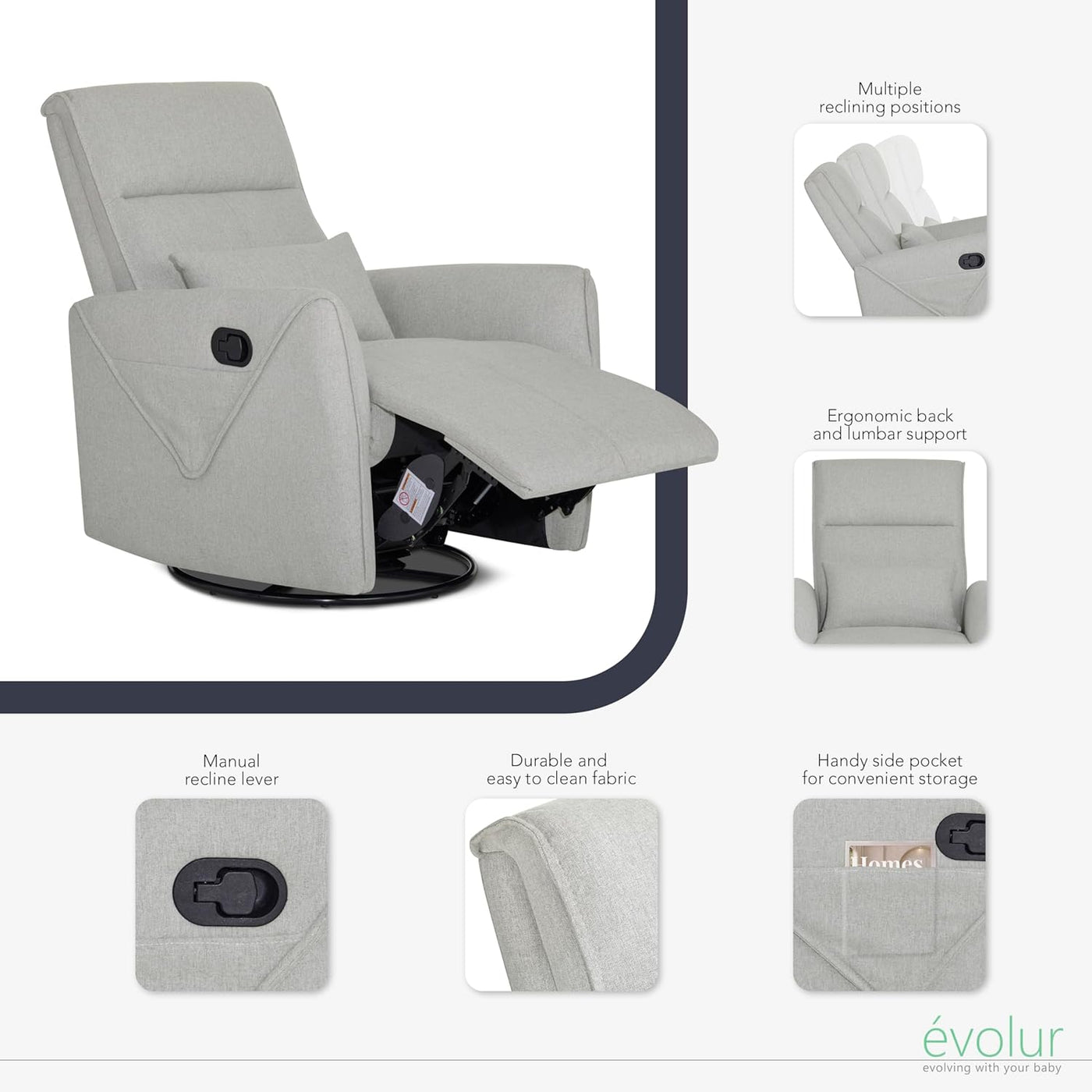 Evolur Sylas Glider Recliner