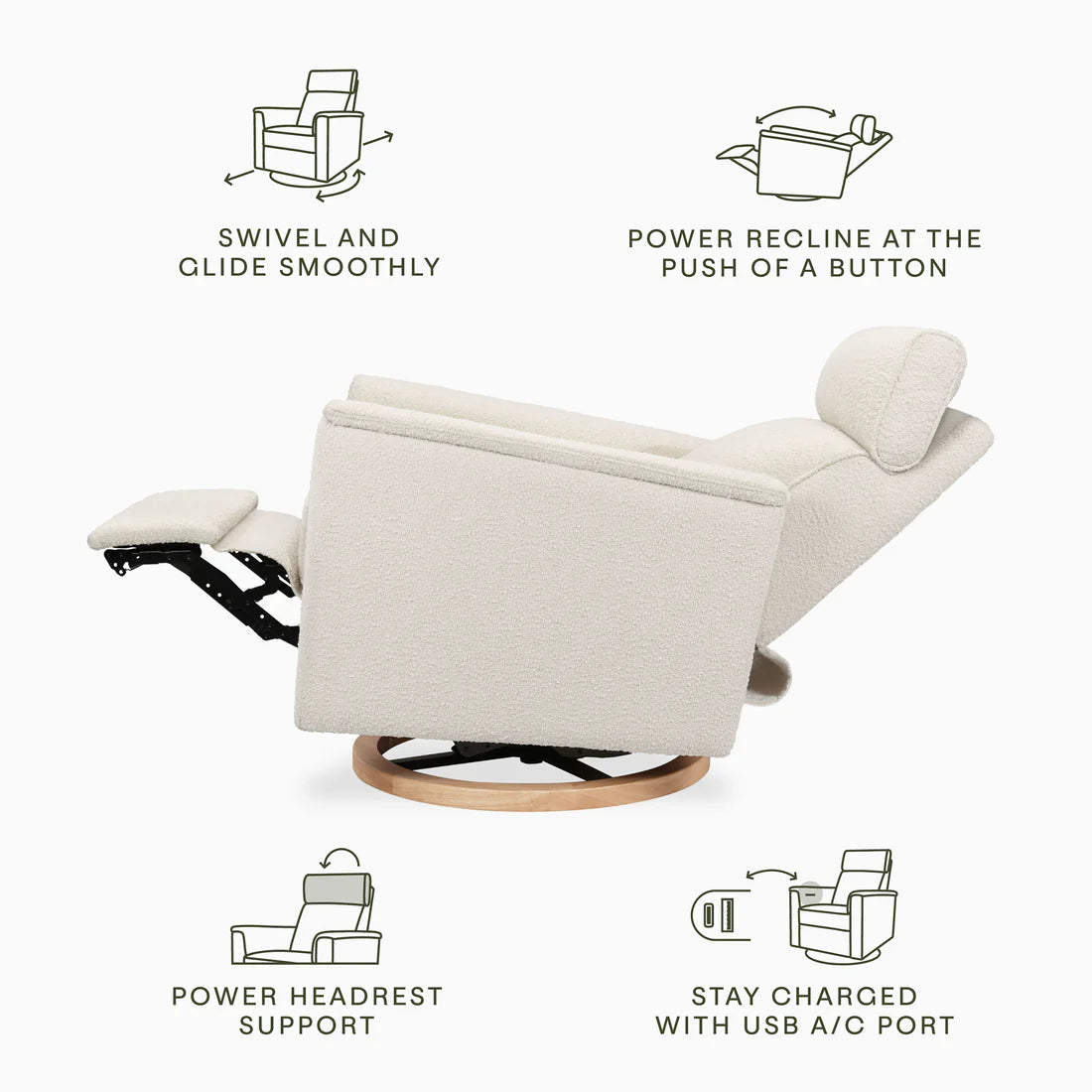 Monogram Willa Plus Power Glider Recliner w/ Power Headrest