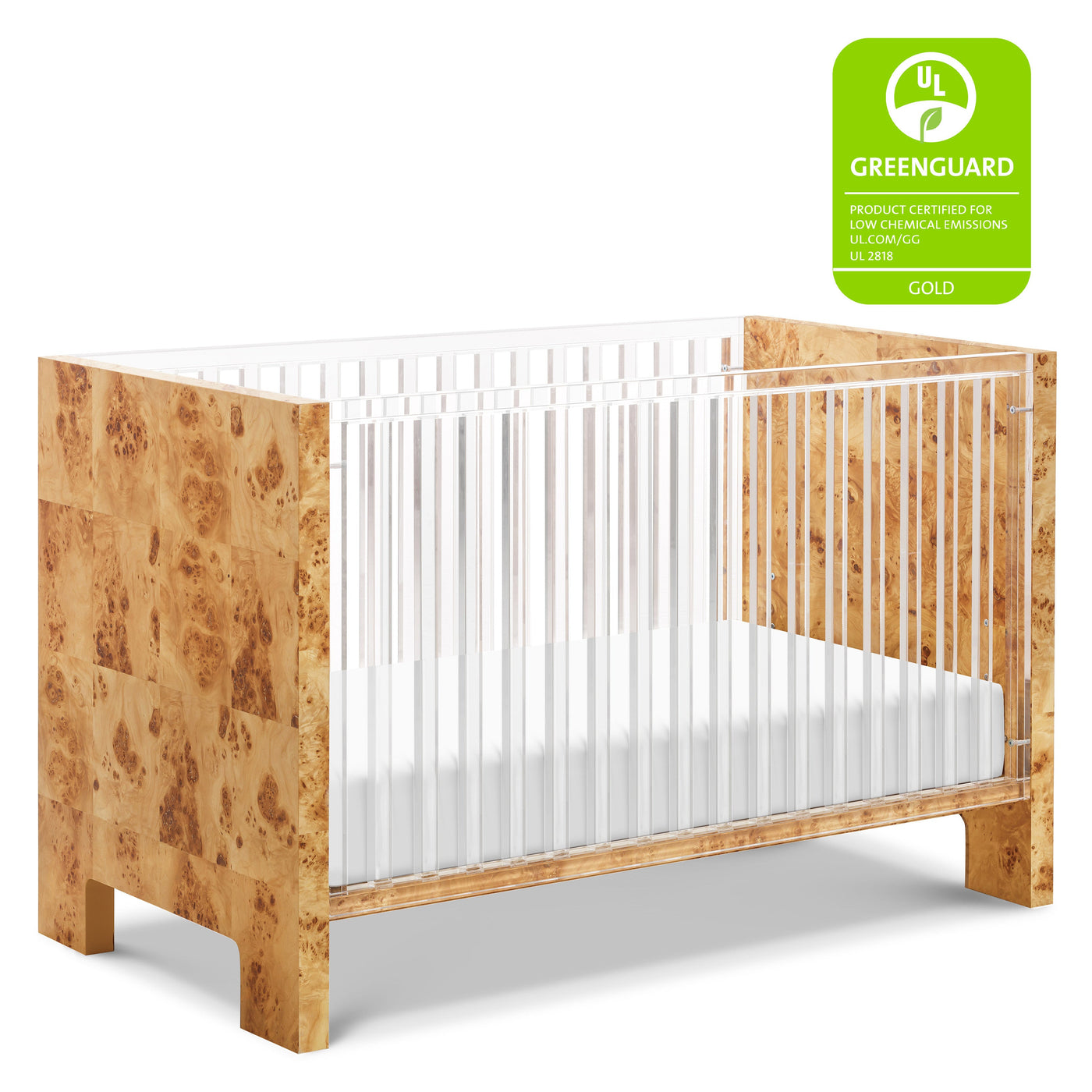 Babyletto Altair Crib Acrylic with Burl Wood