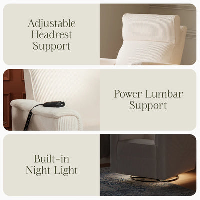 Monogram Willa Deluxe Power Glider Recliner w/Heat & Massage