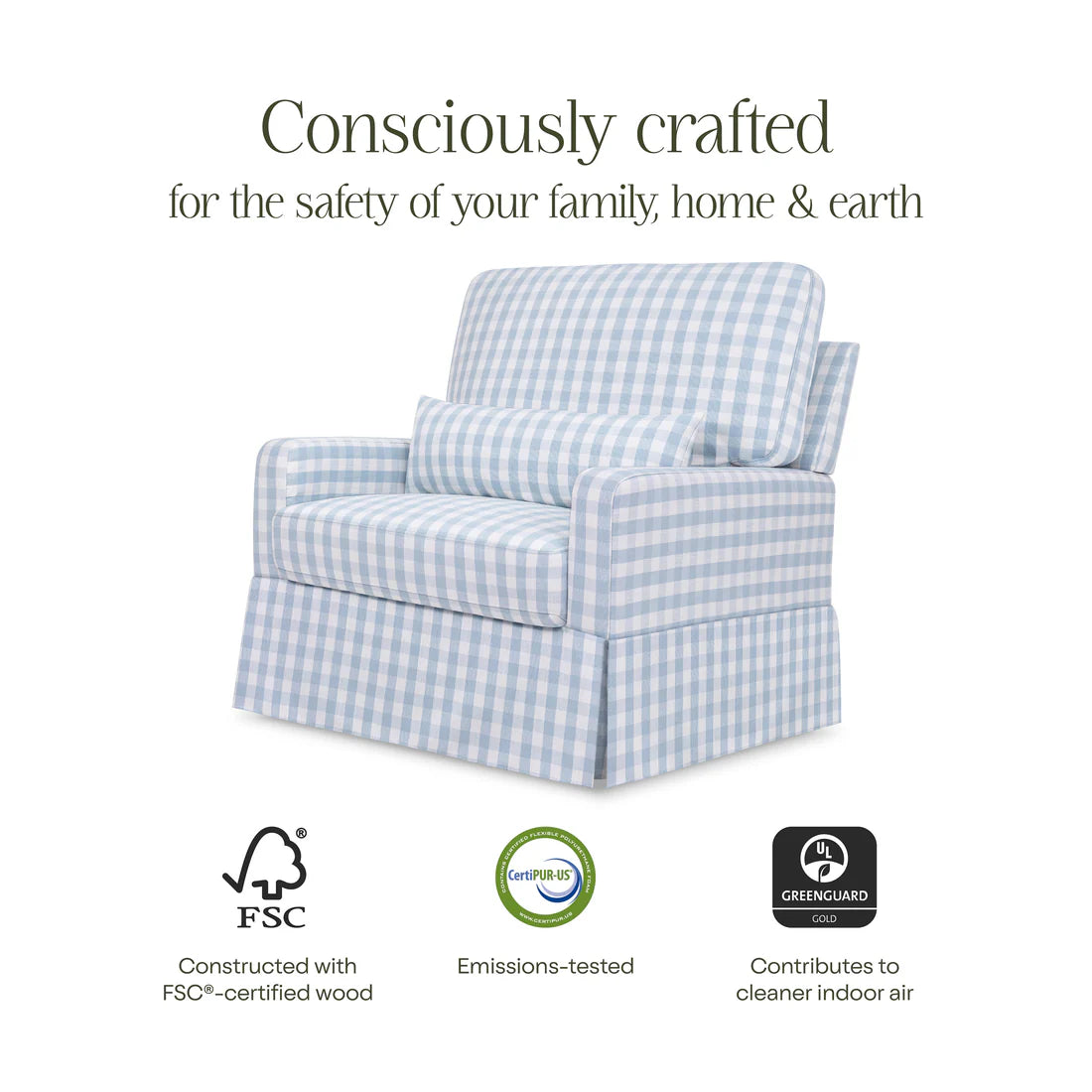 Crawford Chair and a Half Pillowback Swivel Glider