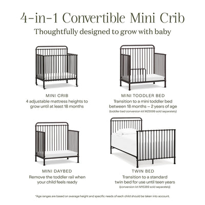 Winston 4 in 1 Convertible Mini Crib