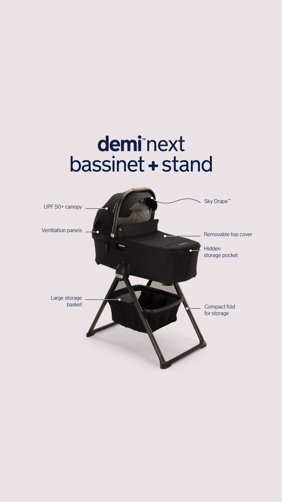 Nuna DEMI next bassinet + stand
