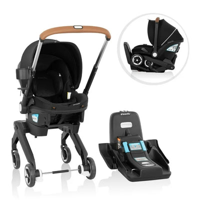 Evenflo Shyft DualRide Infant Car Seat Stroller Combo with Carryall Storage & Extended Canopy