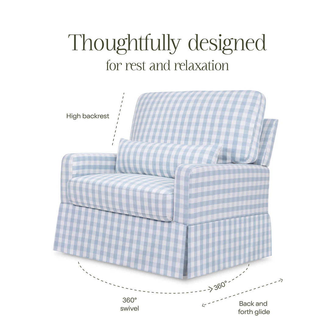 Crawford Chair and a Half Pillowback Swivel Glider