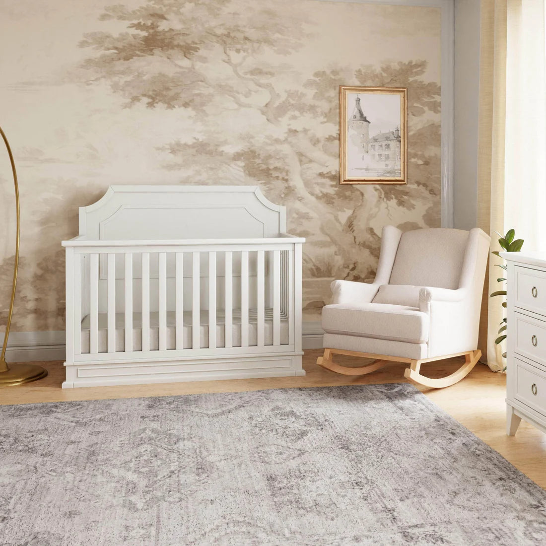 Emma Regency 4 in 1 Convertible Crib in Warm White