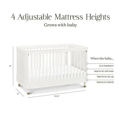 Tanner 3 in 1 Convertible Crib in Warm White