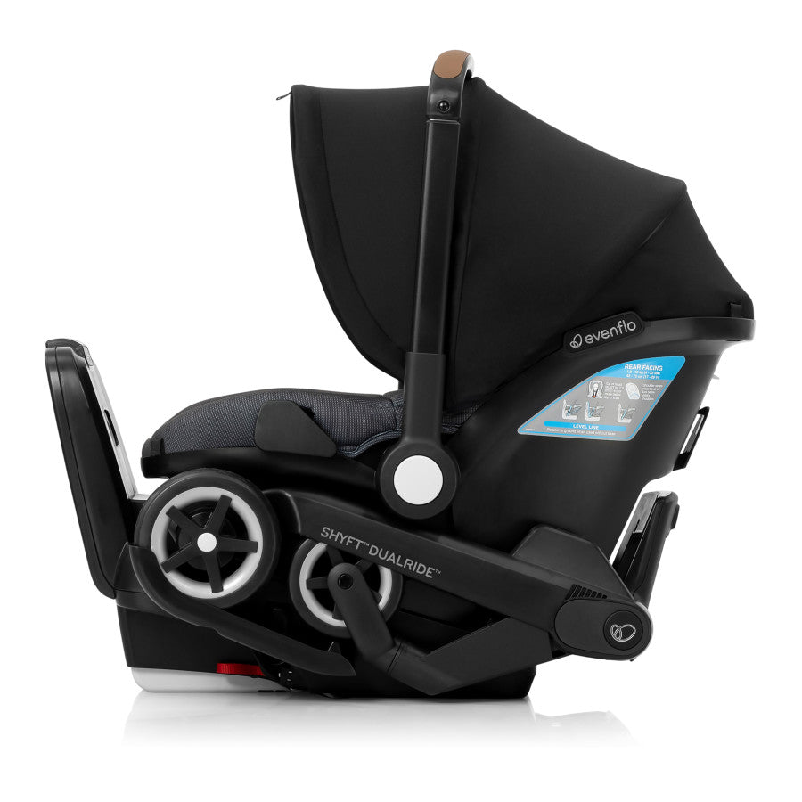 Evenflo Shyft DualRide Infant Car Seat Stroller Combo with Carryall Storage Sylva Pink