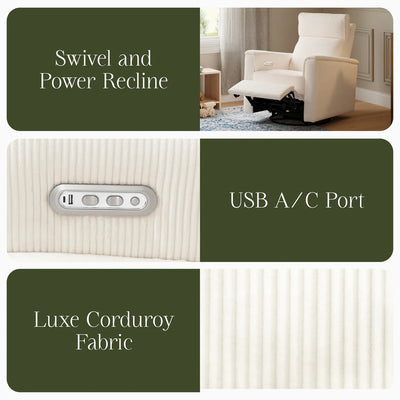 Monogram Willa Plus Power Glider Recliner w/ Power Headrest