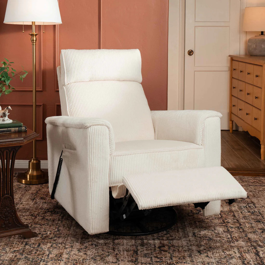 Monogram Willa Deluxe Power Glider Recliner w/Heat & Massage