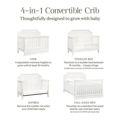 Emma Regency 4 in 1 Convertible Crib in Warm White
