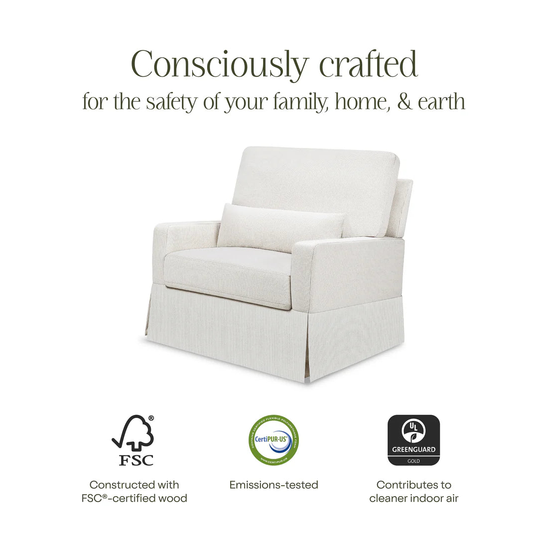 Crawford Chair and a Half Pillowback Swivel Glider