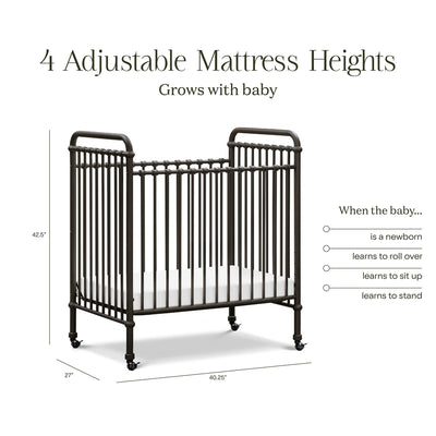 Abigail 3 in 1 Convertible Mini Crib