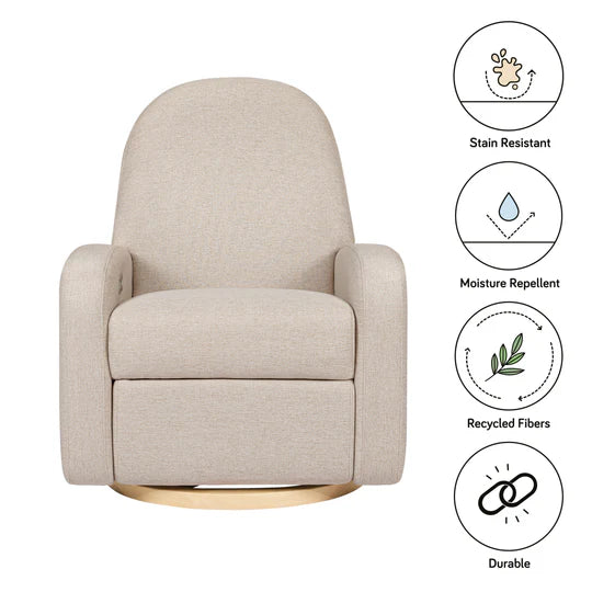 Babyletto Nami Electronic Recliner and Swivel Glider in Cream Eco