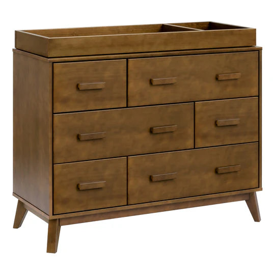 Babyletto Scoot 6-Drawer Dresser White / Natural Walnut