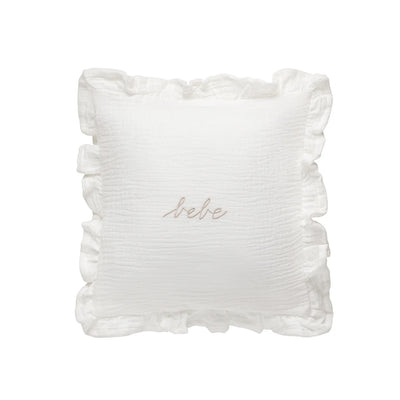 Domani Home White Gauze Bebe Ruffle Accent Pillow Case in White