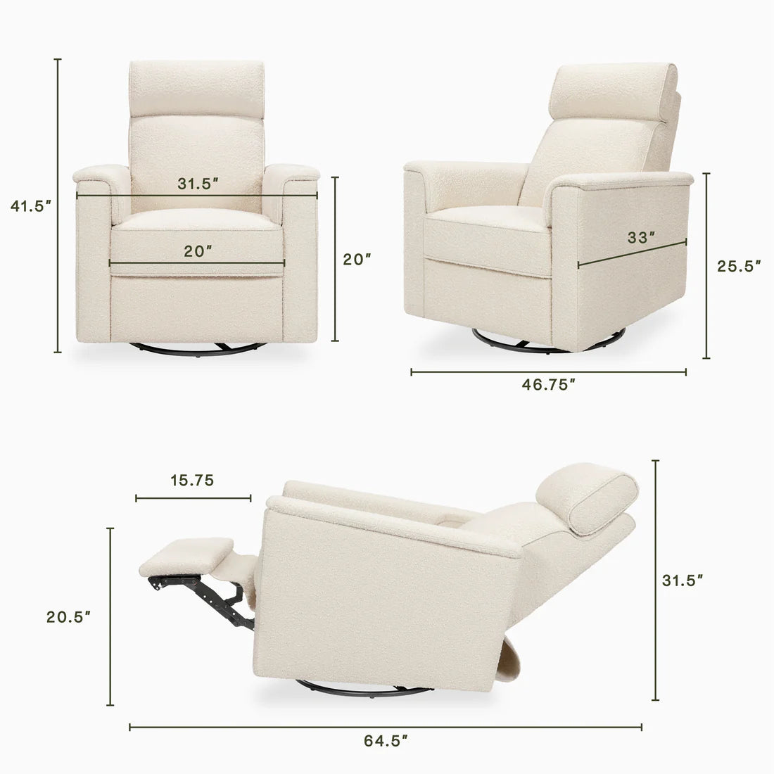 Namesake Willa Pro Power Glider Recliner w/ Power Lumbar