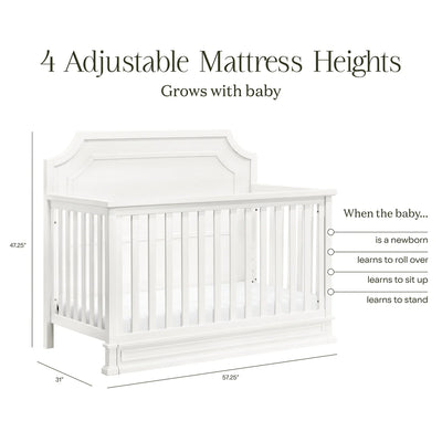 Emma Regency 4 in 1 Convertible Crib in Warm White